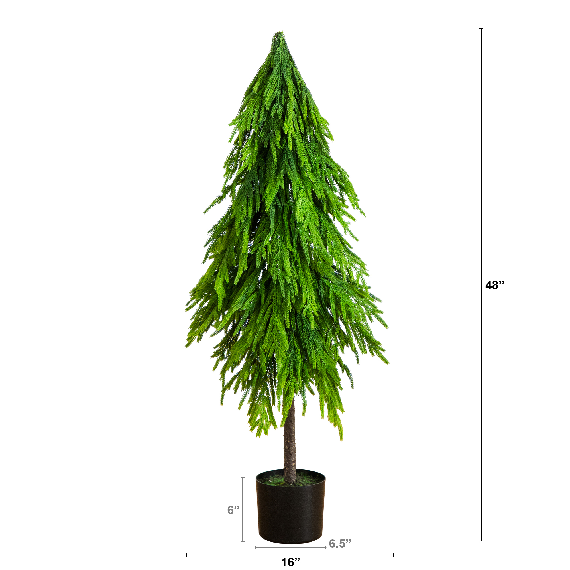 как выглядит 4-ft Artificial Real Touch Down Swept Norfolk Pine Tree with Natural Look фото
