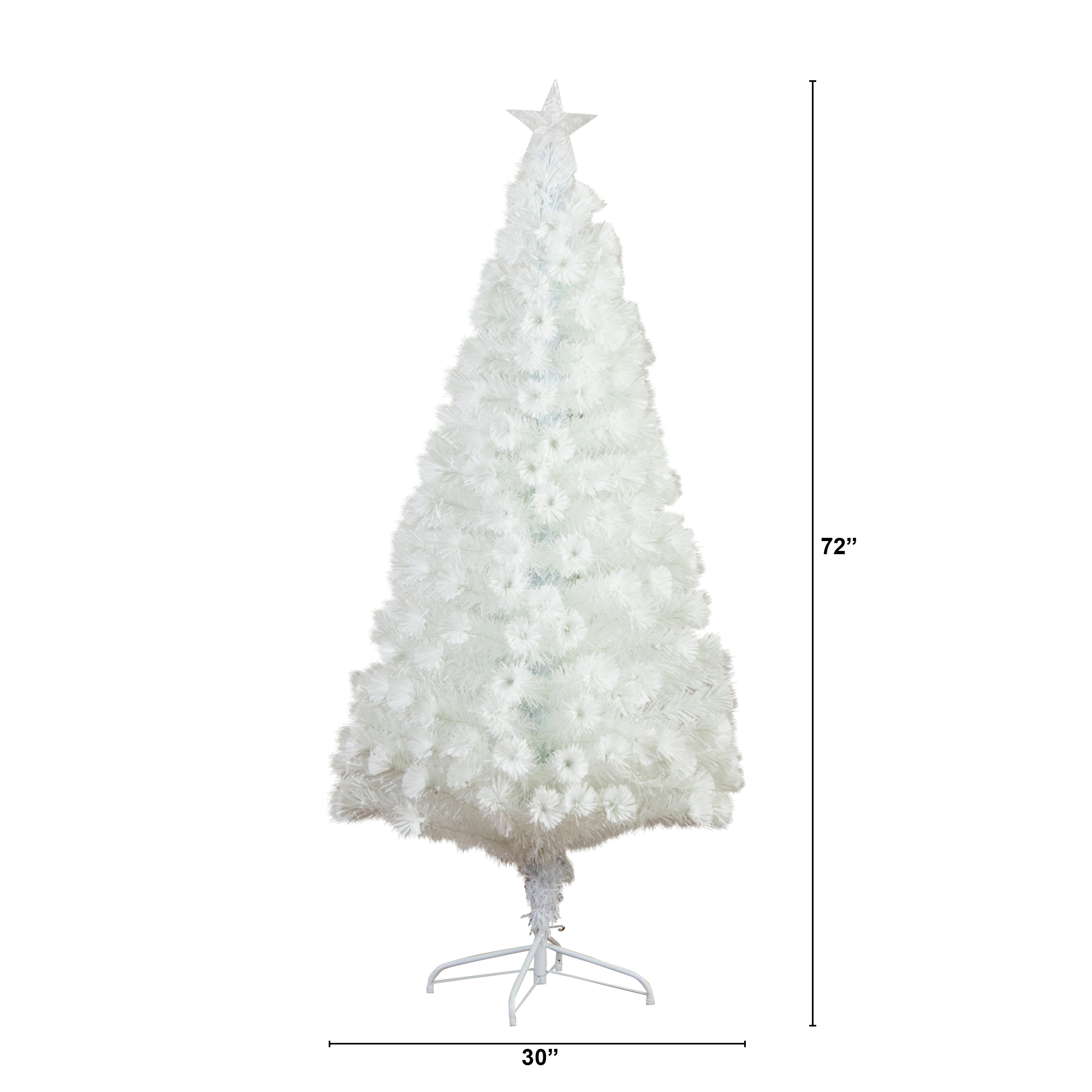 6-ft Pre-Lit Fiber Optic Artificial White Christmas Tree with Star Tree Topper product image view 3