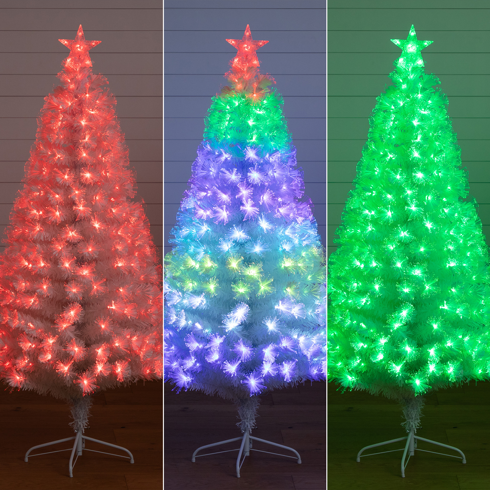 6-ft Pre-Lit Fiber Optic Artificial White Christmas Tree with Star Tree Topper main product image