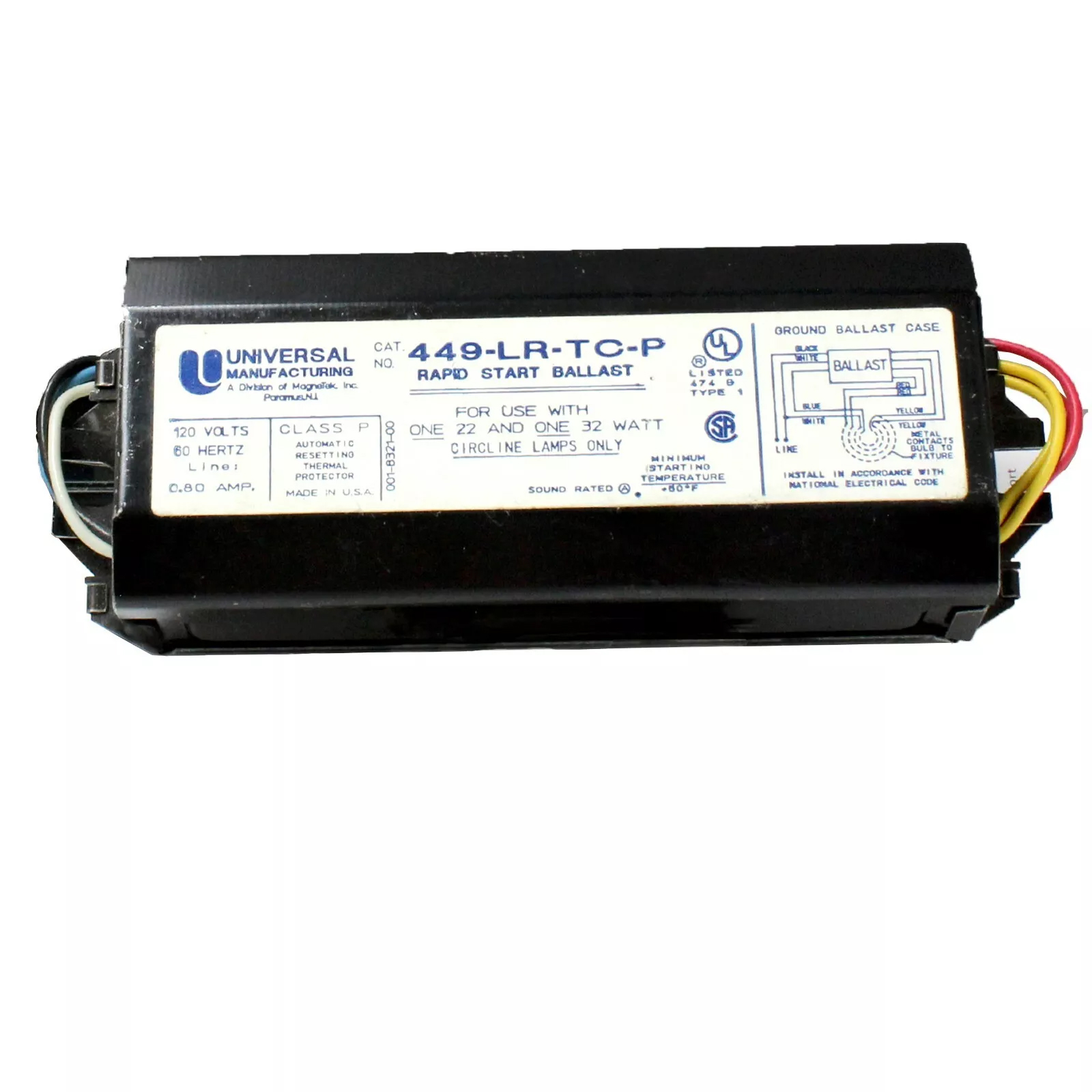 ELEC. START BALLAST 449-LR-TC-P ELEC. START BALLAST 449-LR-TC-P