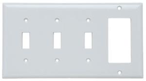 P&S SP326-W 4G WALL PLT 3SW/1 DECORA