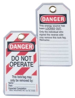 IDEAL 44-833 SAFETY LKOUT TAG 5/CRD