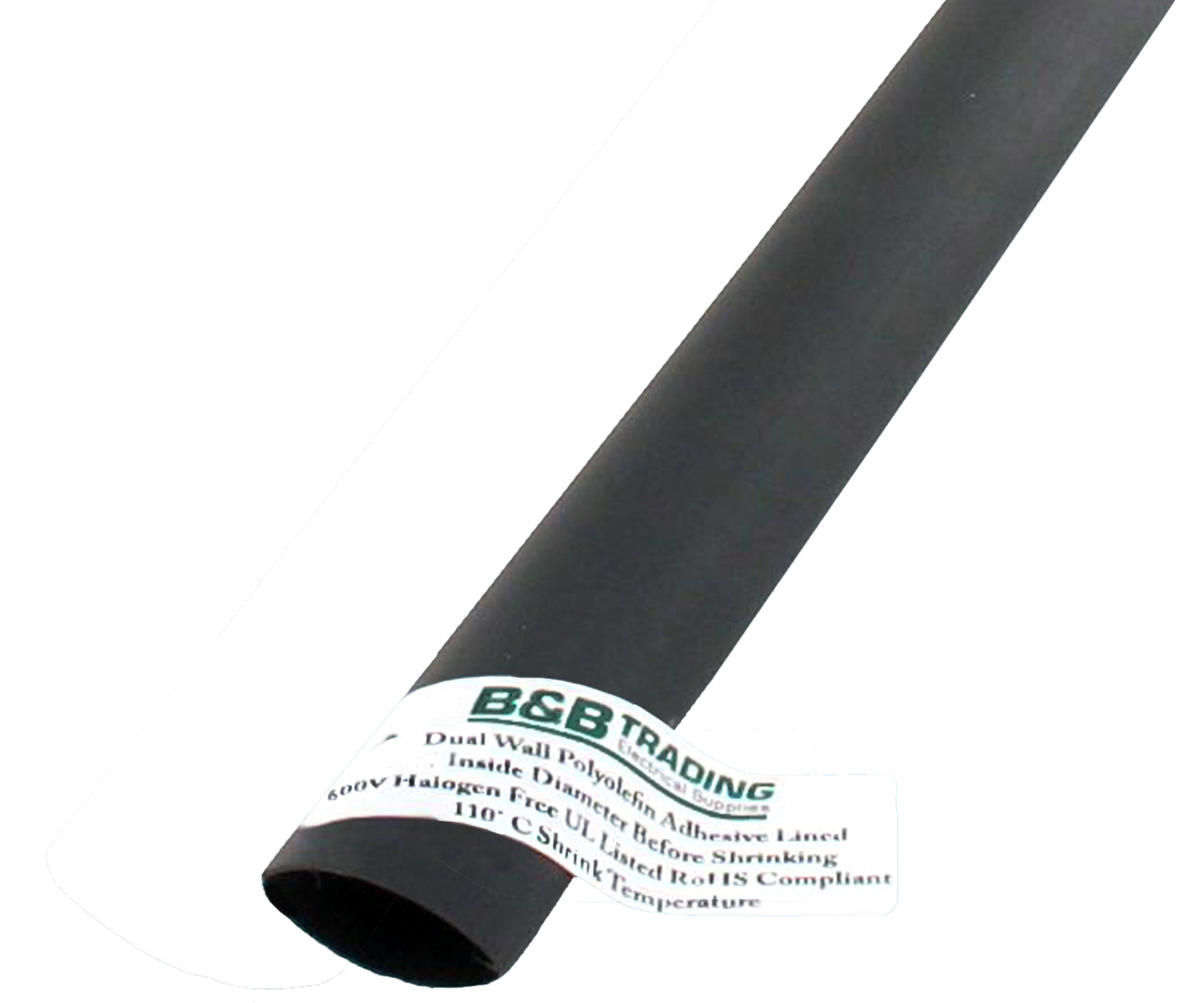 BB HST14BL  1/4"X 4' BLK HEAT SHRINK