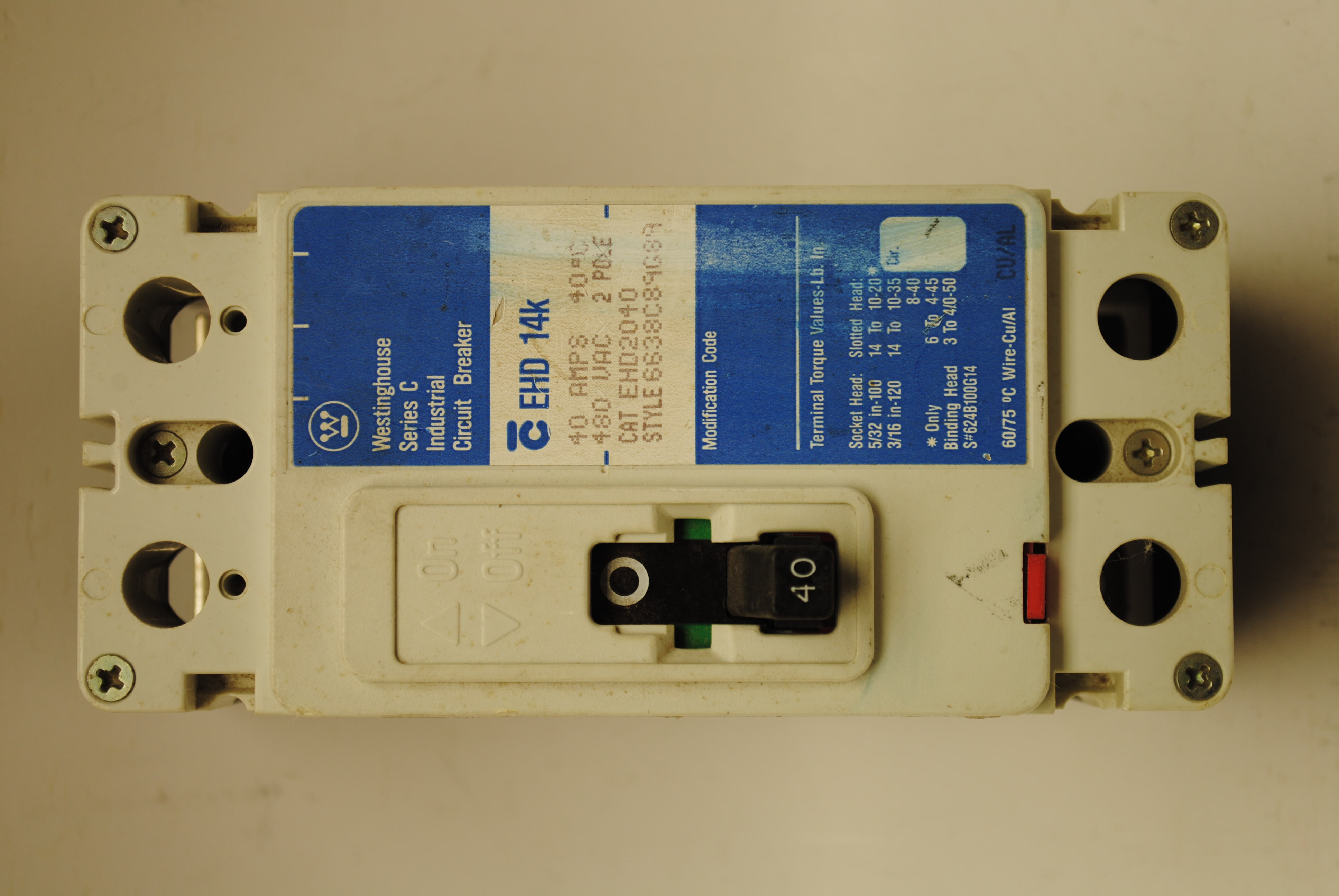 CHD EHD2040 USED 40A 2P CKT BRKR