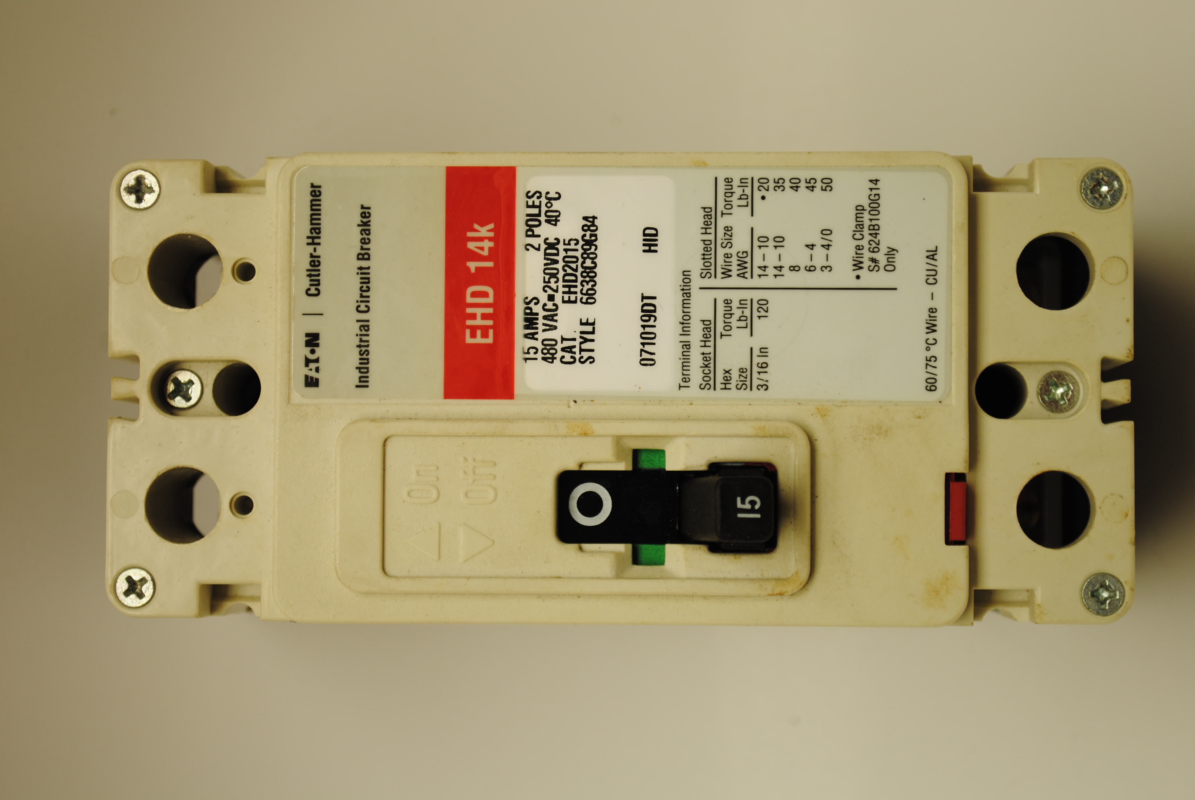 CHD EHD2015 USED 15A 2P CKT BRKR