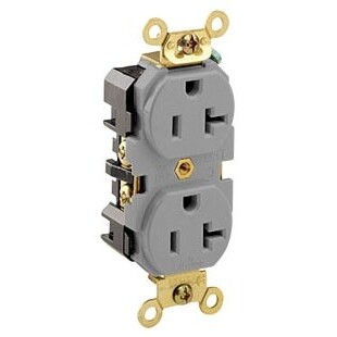 LEV 5362-GY GRY DPLX RCPT-NEMA5-20R