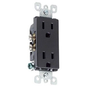 LEV 5325-E BLK DPLX RCPT-N5-15R