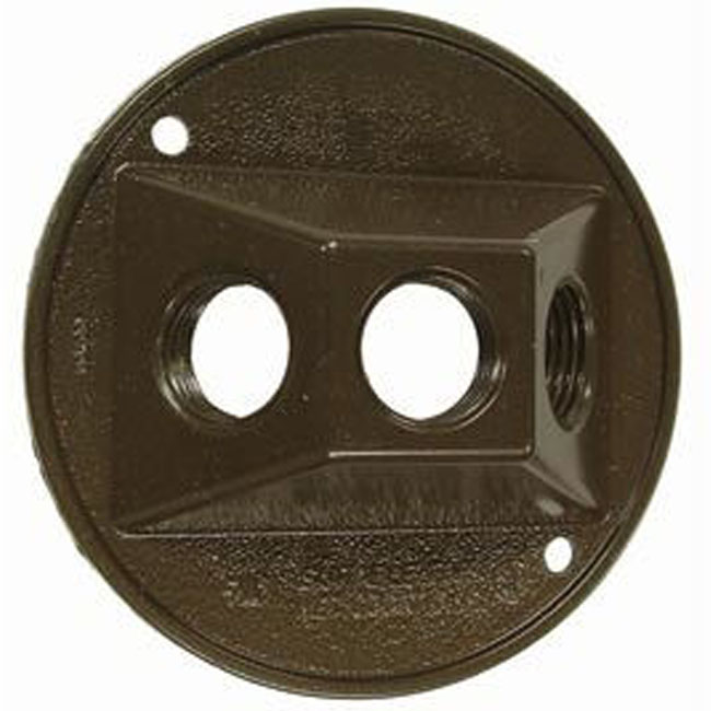 RACO 5197-2 1G WP CVR W/3 1/2HUBS