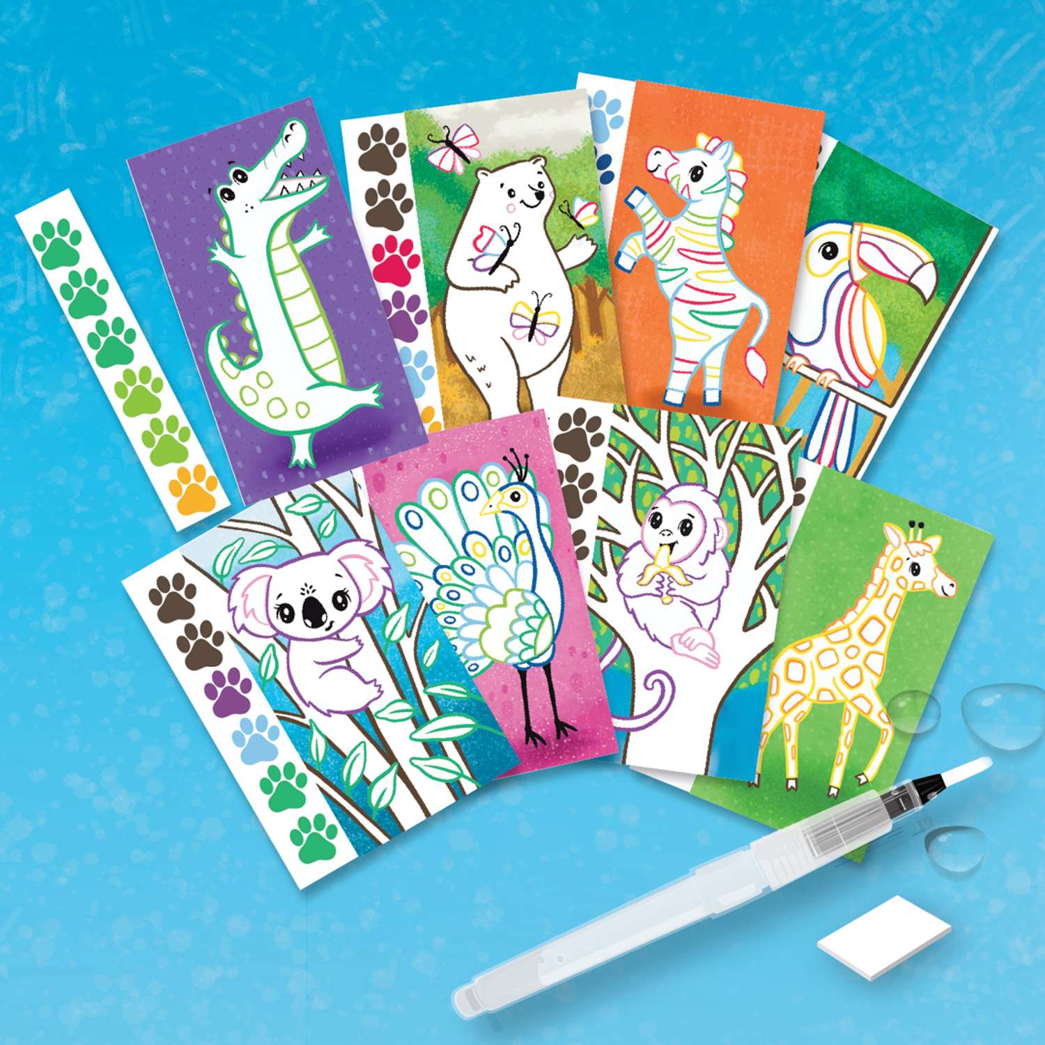 Juego de pinturas de tribu tigre (animales salvajes) - pintura al agua para niños sin desorden - Imagen 5 de 7