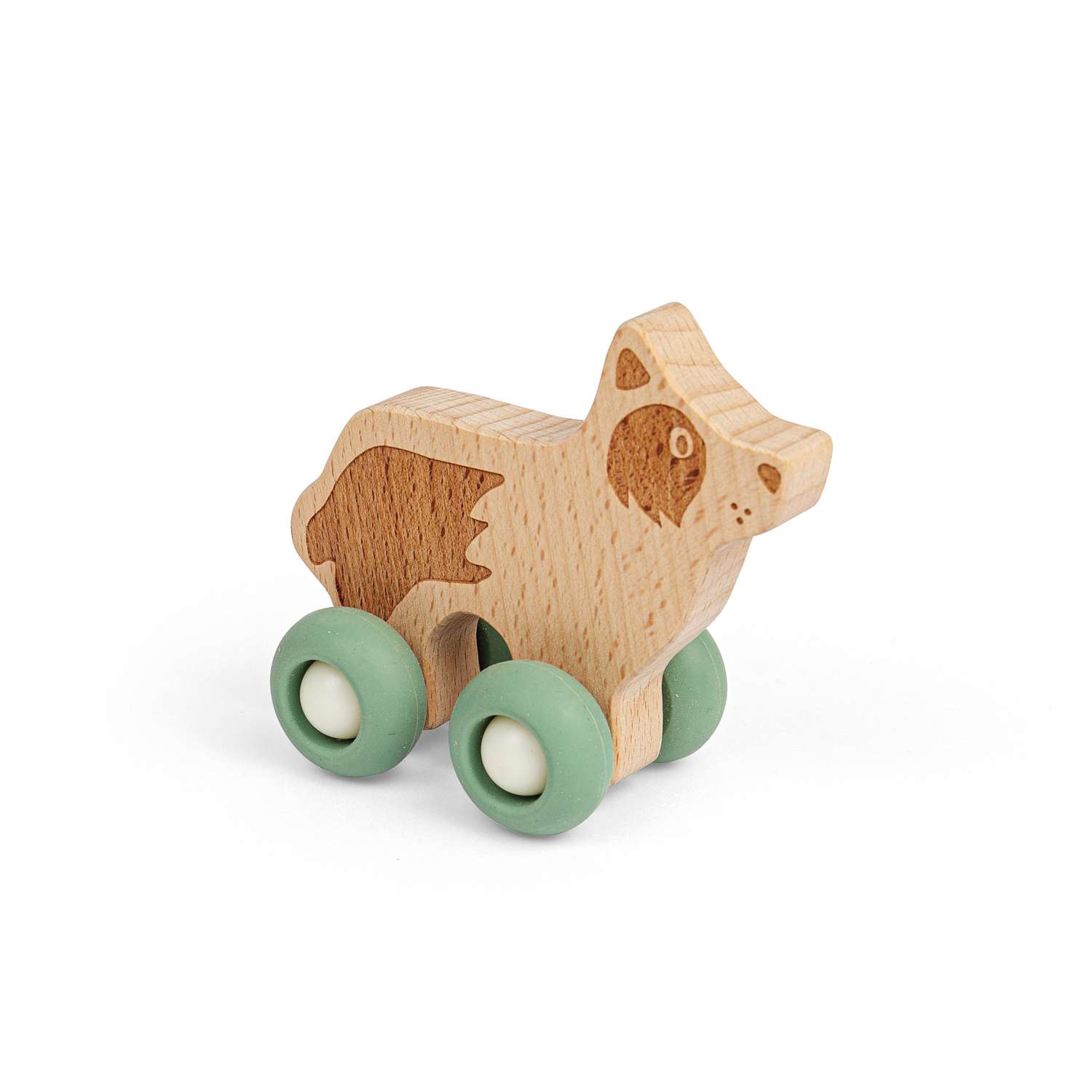 Bigjigs Toys Animal de granja con ruedas - Juguete de madera para niños - Imagen 5 de 7