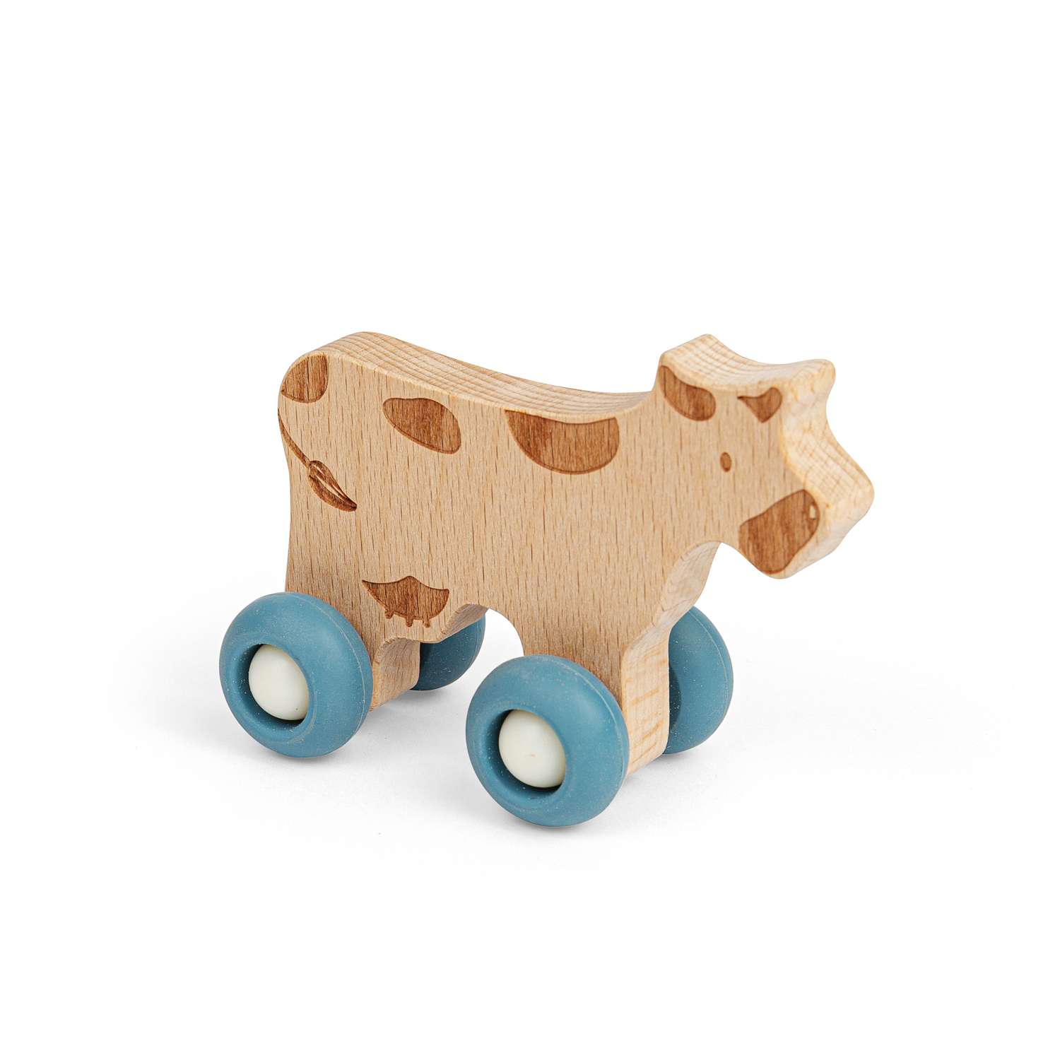 Bigjigs Toys Animal de granja con ruedas - Juguete de madera para niños - Imagen 2 de 7