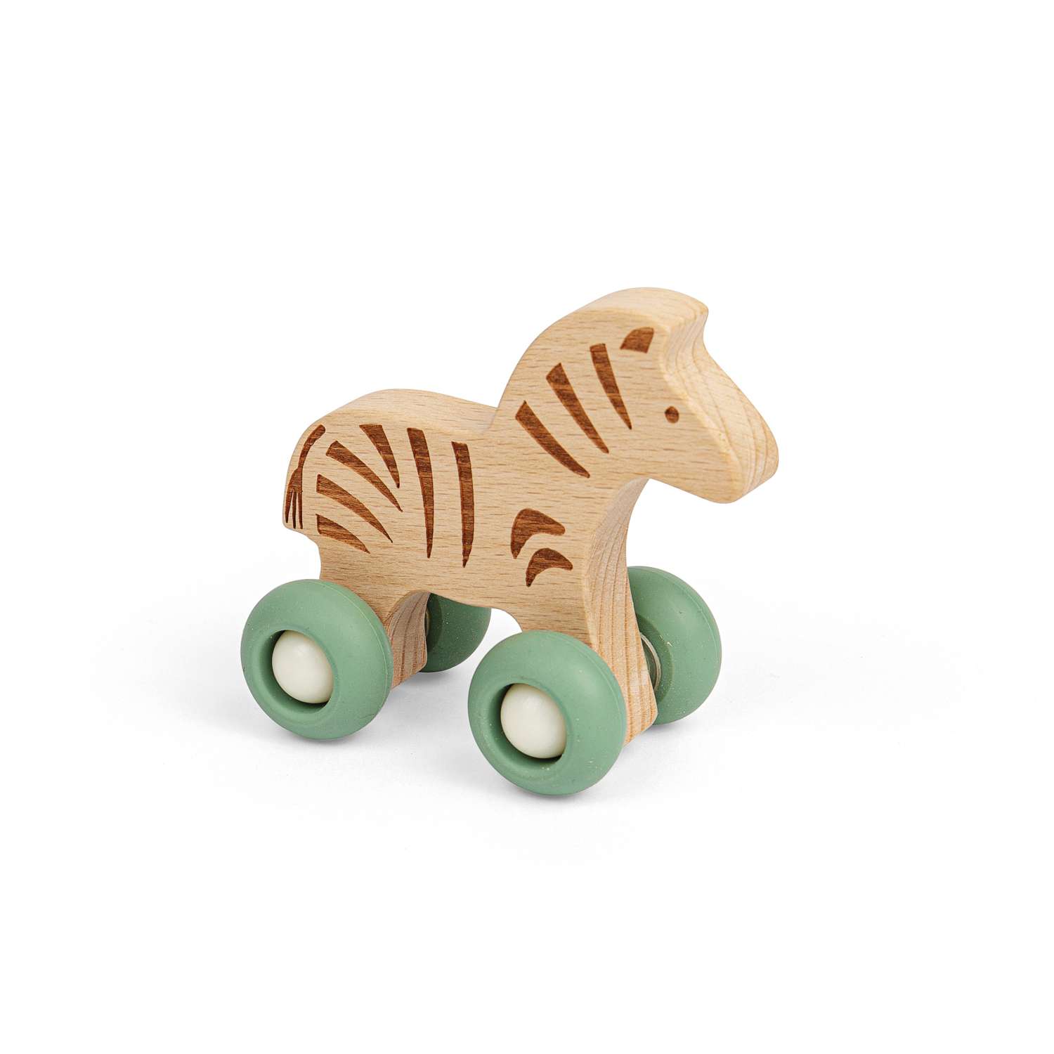 Bigjigs Toys Animale della Giungla su Ruote Ippopotamo Leone Tigre Zebra Elefante o Giraffa - Foto 5 di 7