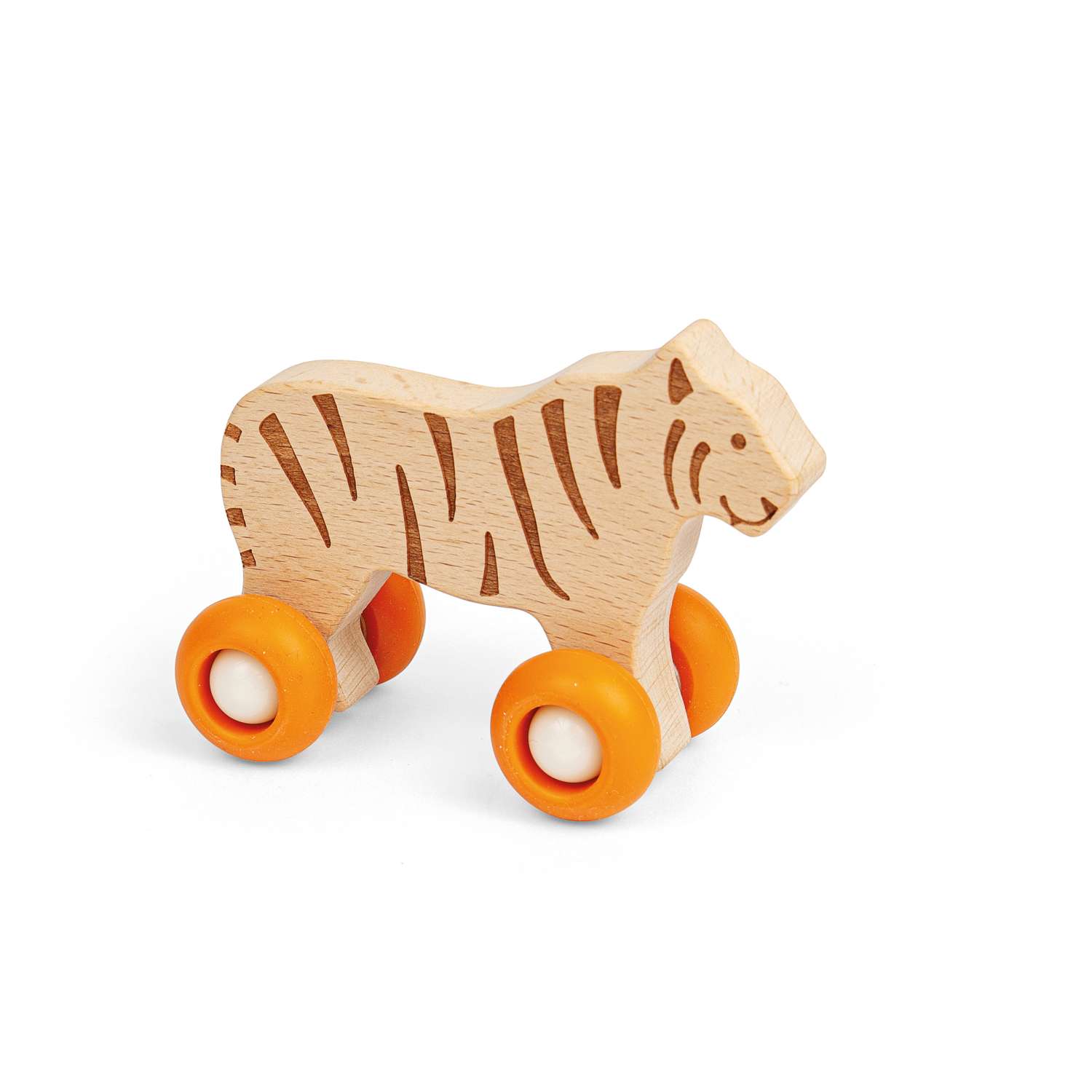 Bigjigs Toys Animale della Giungla su Ruote Ippopotamo Leone Tigre Zebra Elefante o Giraffa - Foto 6 di 7