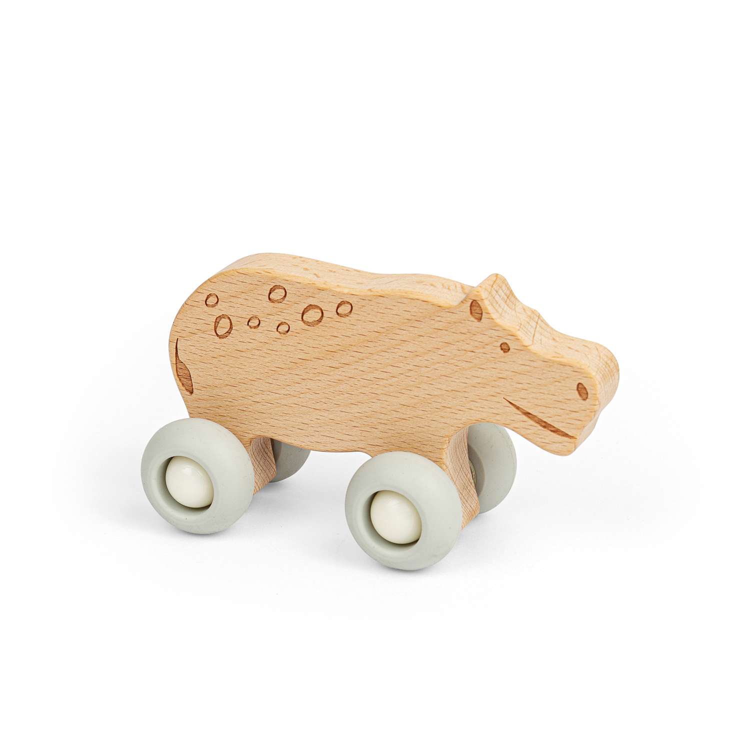 Bigjigs Toys Animale della Giungla su Ruote Ippopotamo Leone Tigre Zebra Elefante o Giraffa - Foto 7 di 7