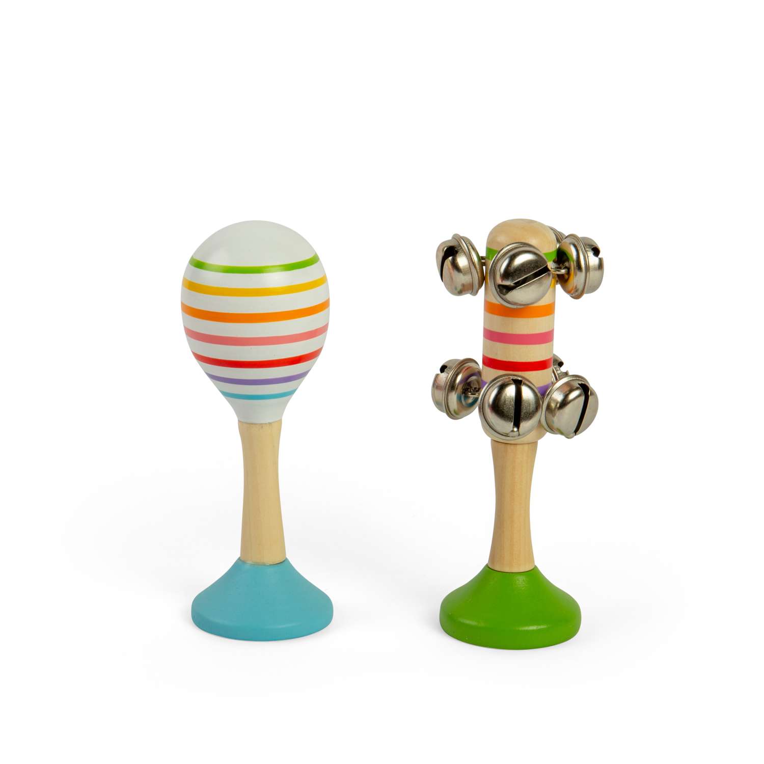 Juego de coctelera musical Bigjigs Toys - Maraca de madera y palo de campana instrumentos para niños - Imagen 5 de 7