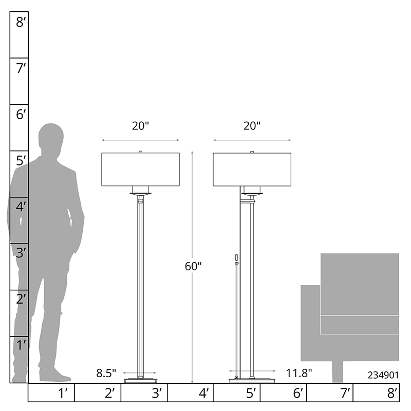 Floor lamp dimensions, 60