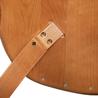 Detailed close-up image of a nightstand leg attachment.