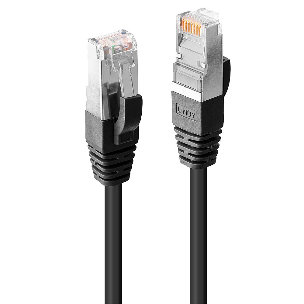 Câble réseau Noir Cat.6 S/FTP LSZH, 2m RJ45, M/M, 250MHz, 100% cuivre, 26AWG