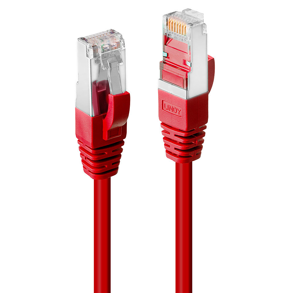 Câble réseau Rouge Cat.6 S/FTP LSZH, 2m RJ45, M/M, 250MHz, 100% cuivre, 26AWG