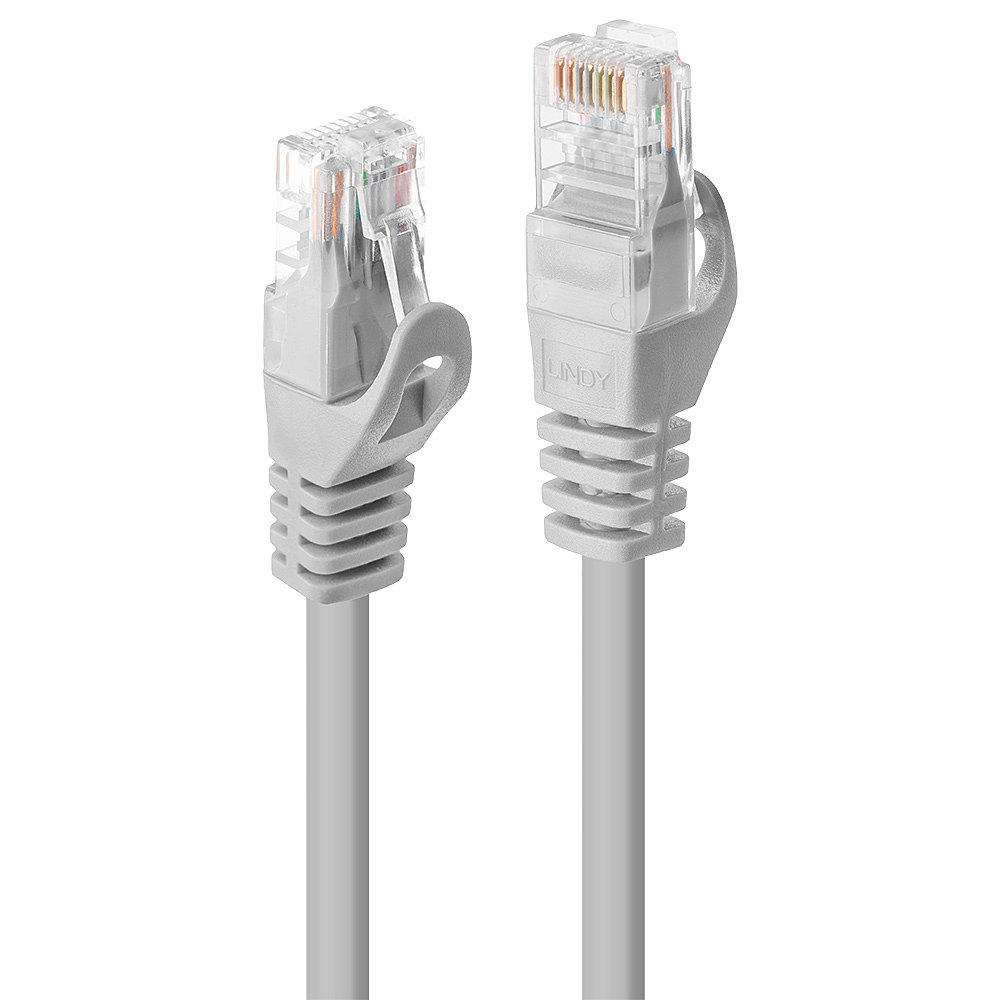 Câble réseau Gris Cat.5e U/UTP, 15m RJ45, M/M, 100MHz, cuivre