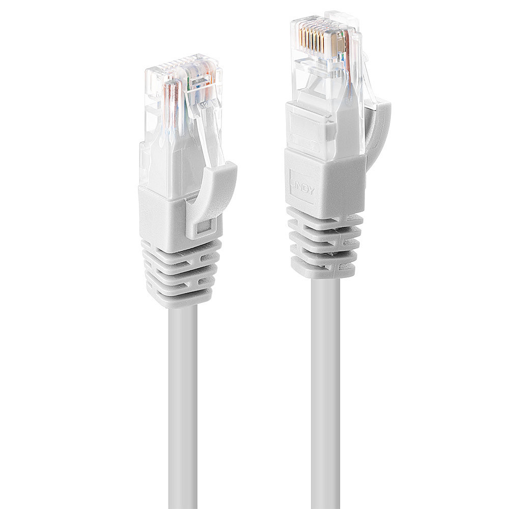 Câble réseau Blanc Cat.6 U/UTP, 0.3m RJ45, M/M, 250MHz, 100% Cuivre