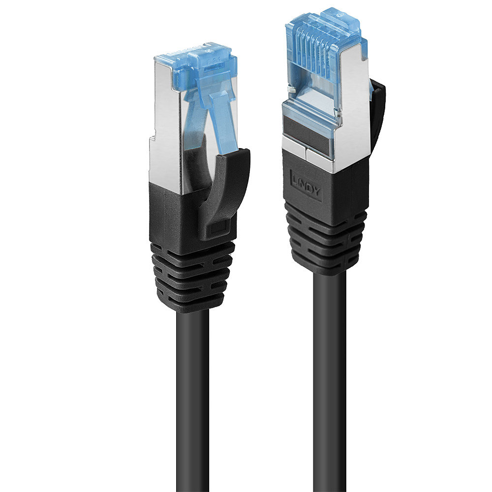 Câble réseau Noir Cat.6A S/FTP TPE, 0.3m RJ45, M/M, 500MHz, 100% cuivre