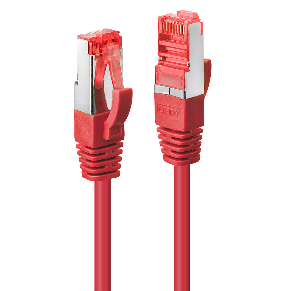 Câble réseau Rouge Cat.6 S/FTP, 0.3m RJ45, M/M, 250MHz, 100% cuivre, 27AWG