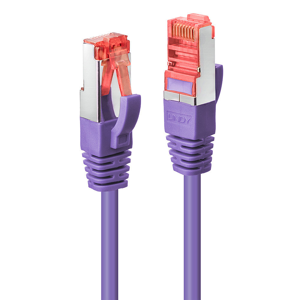 Câble réseau Violet Cat.6 S/FTP, 0.3m RJ45, M/M, 250MHz, 100% cuivre, 27AWG