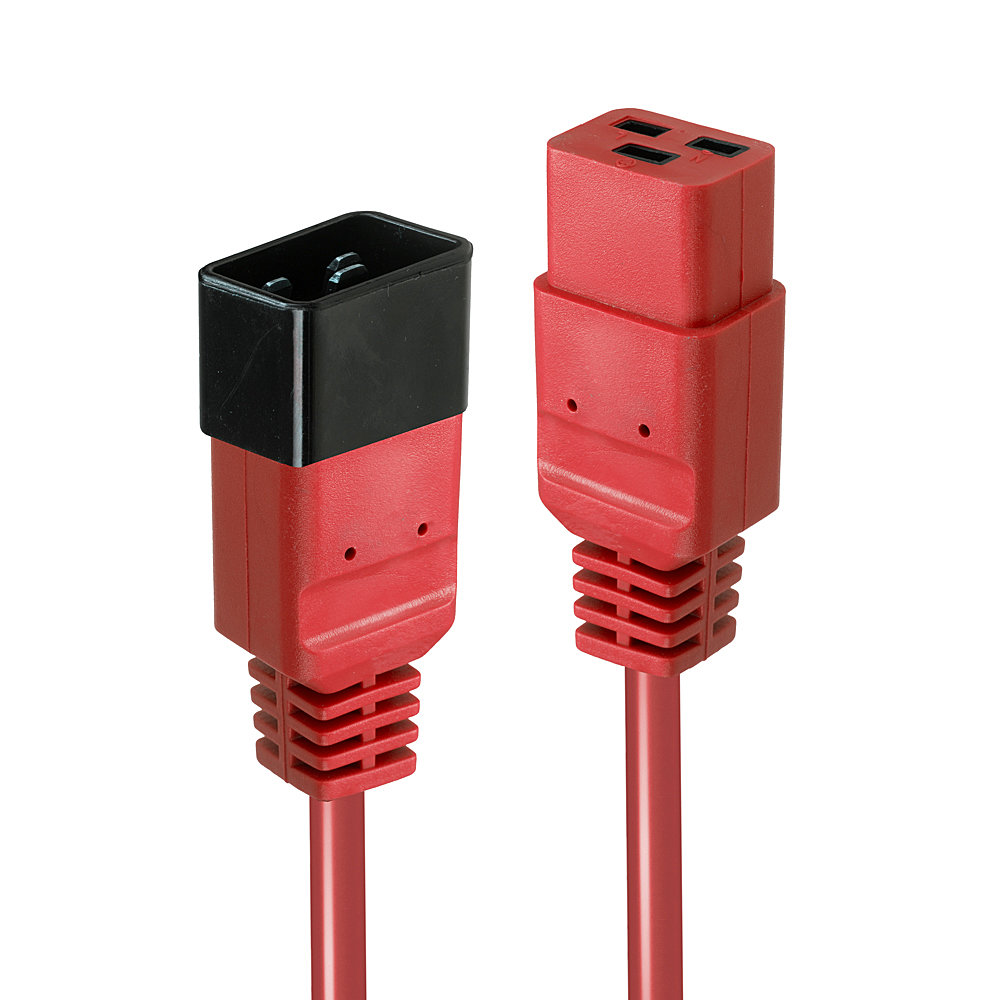 Rallonge IEC 1m, rouge Parfait pour organiser vos baies serveur