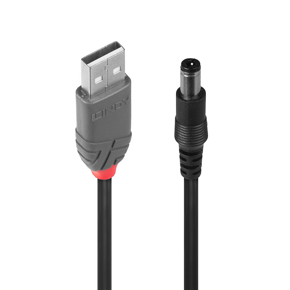 Câble USB 2.0 Type A vers DC 5.5mm/2.5mm, 1.5m