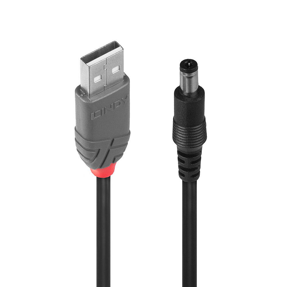 Câble USB 2.0 Type A vers DC 5.5mm/2.1mm, 1.5m
