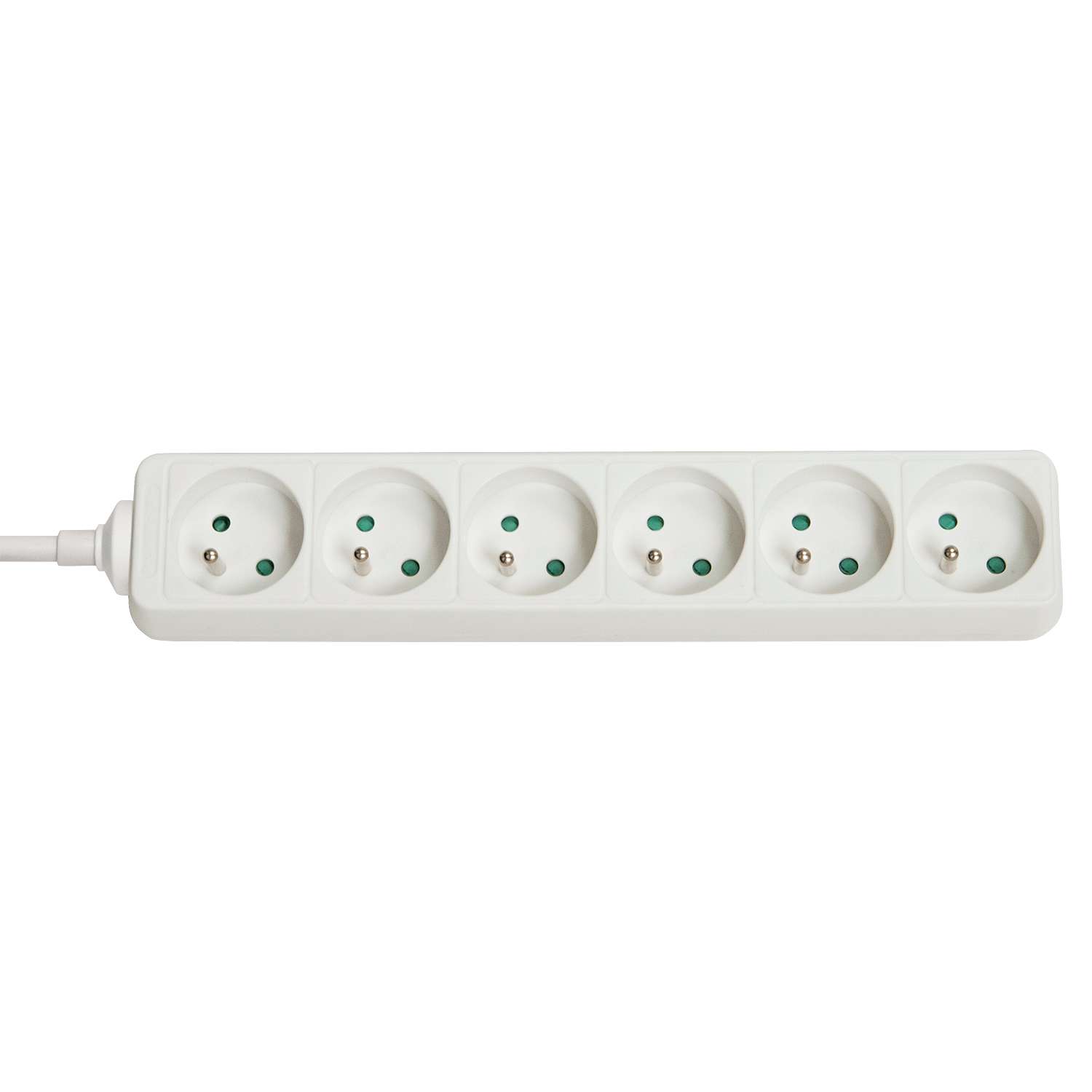 6-fach Schuko Steckdosenleiste für Frankreich, Weiß
