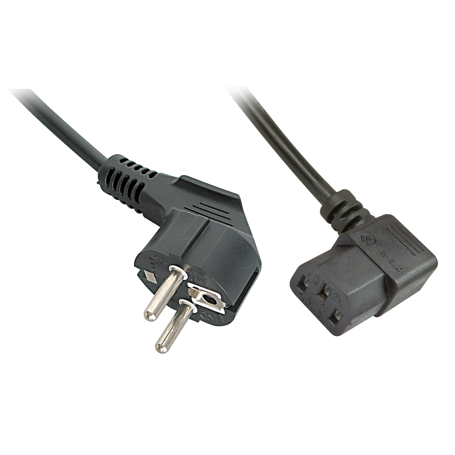 Cordon secteur IEC Coudé, 3m Parfait pour les connexions entre ordina