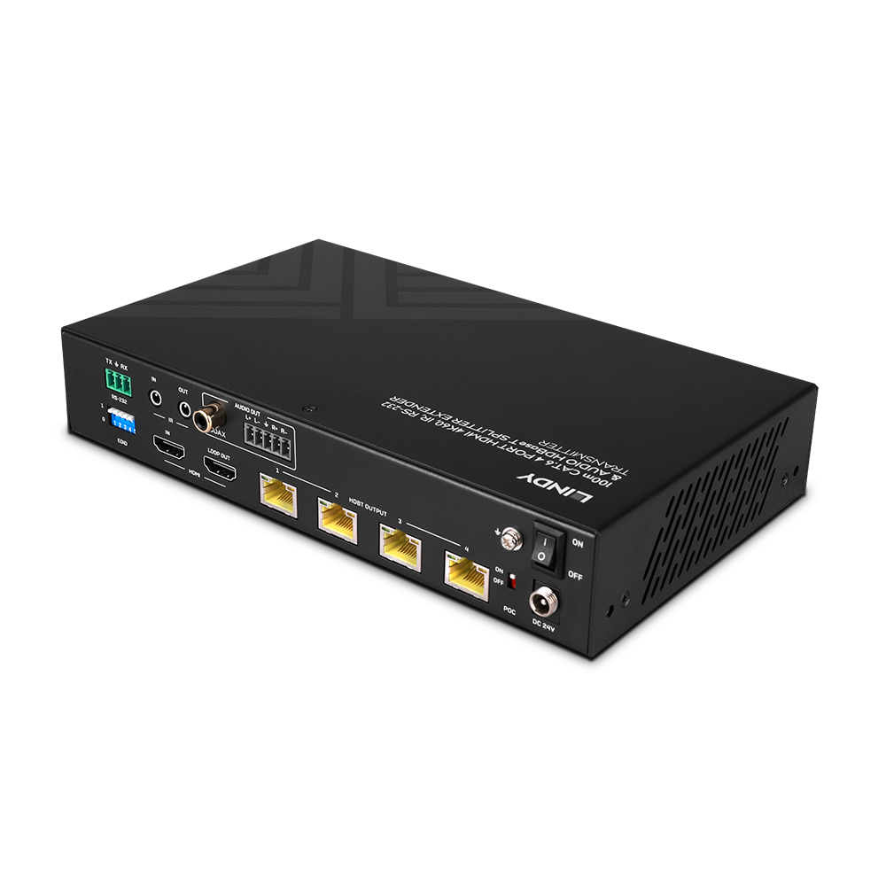 100m Cat.6 4 Port HDMI 4K60 HDBaseT Splitter Extender