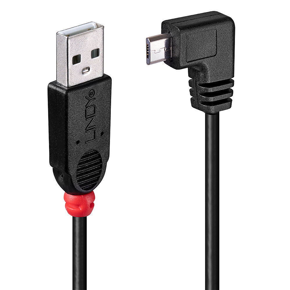 Câble USB 2.0 type A / micro-B coudé, 1m Cordon USB 2.0 avec connecteurs type A m