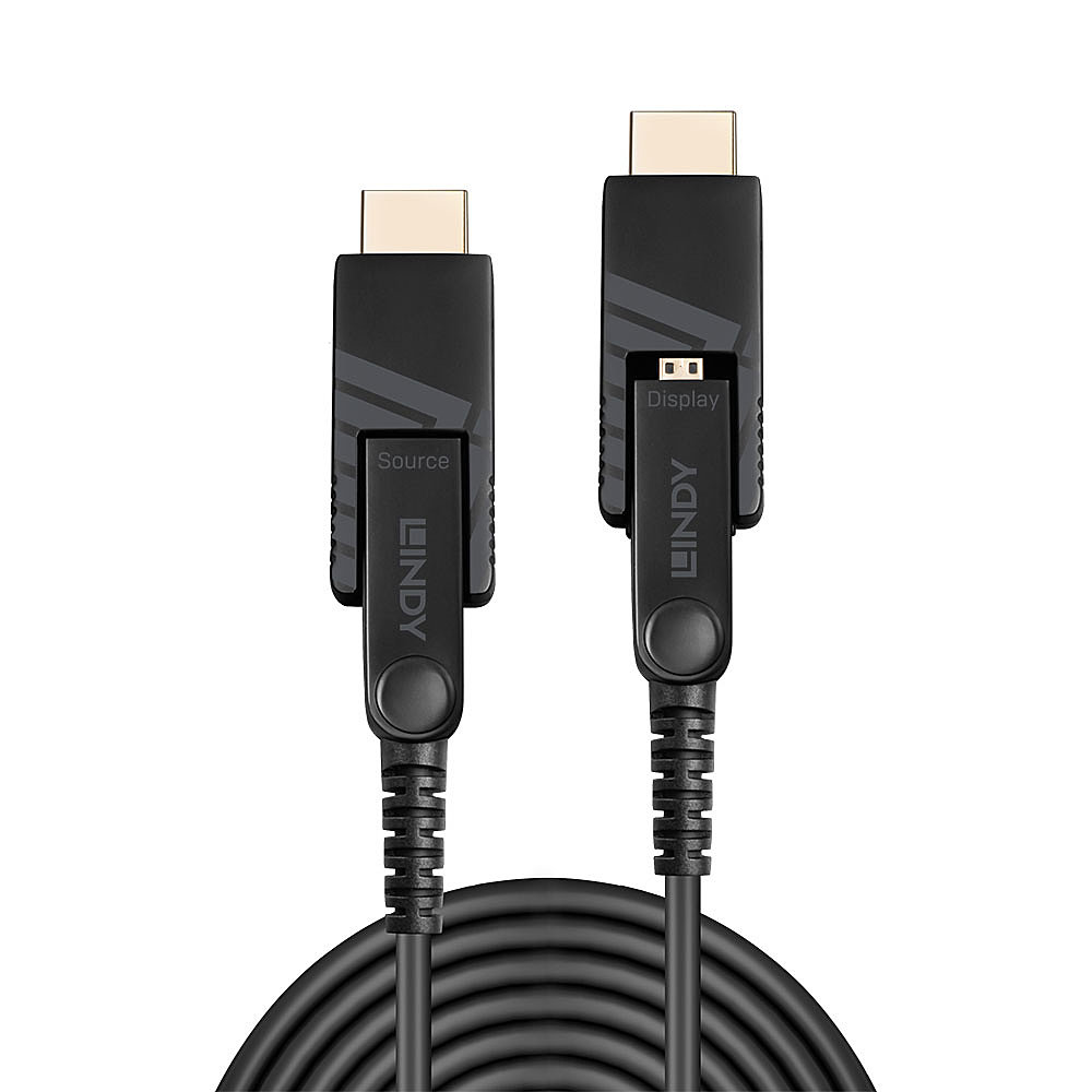 Câble 10m Micro-HDMI 4K60 Hybride Fibre Optique, Connecteurs HDMI & DVI fournis