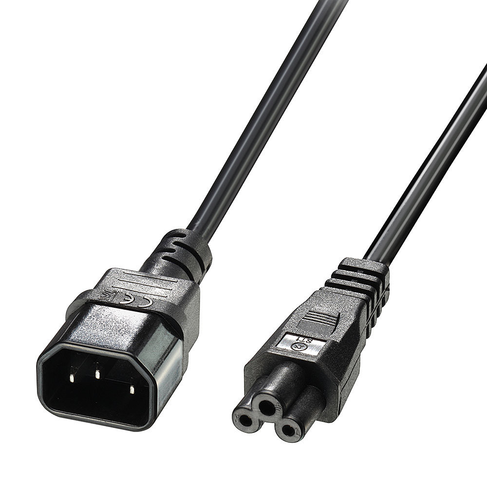 Câble Secteur IEC C14 vers IEC C5, 2m Parfait pour les connexions entre un ord