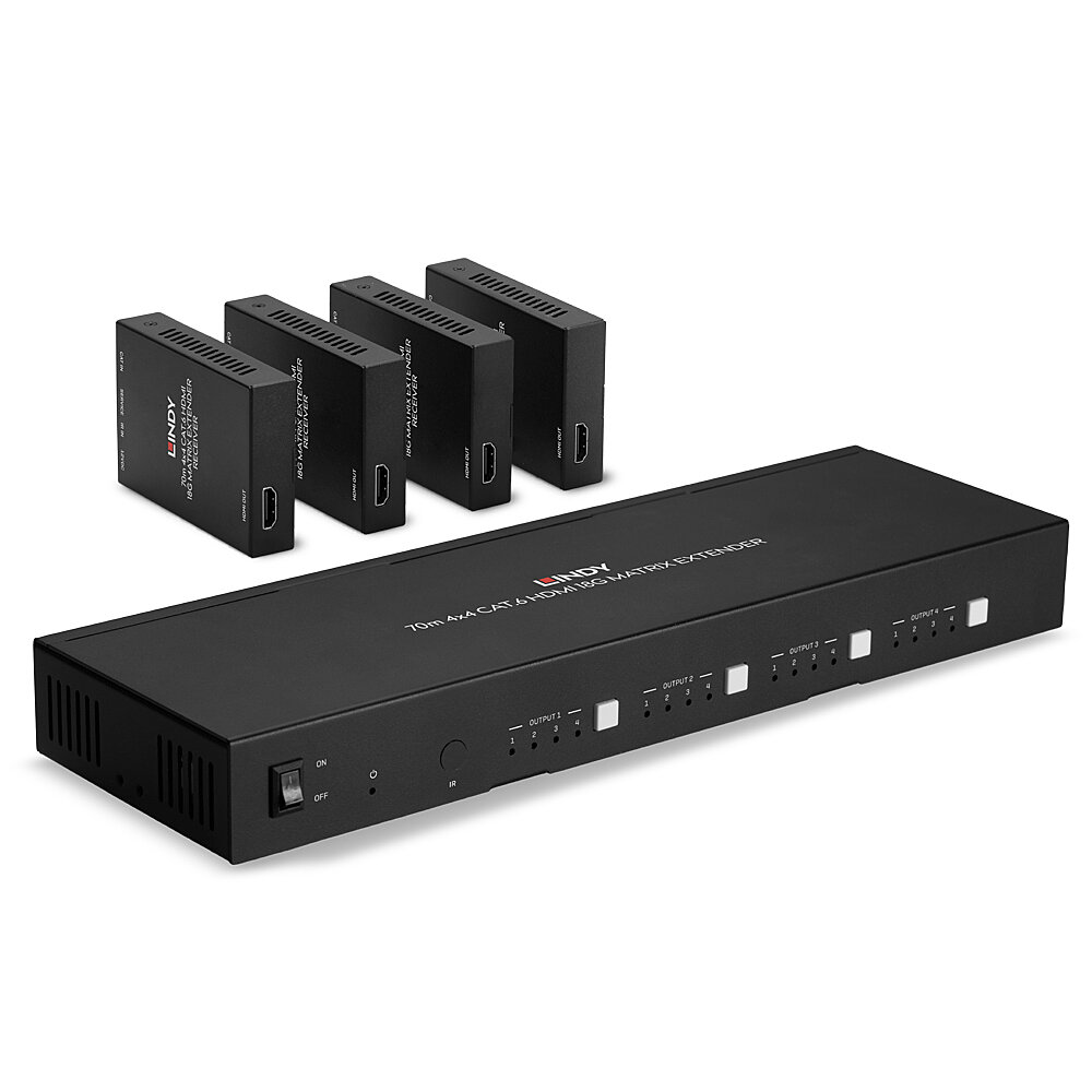 Extender Cat.6 Matrice 4x4 HDMI 4K60, 70m