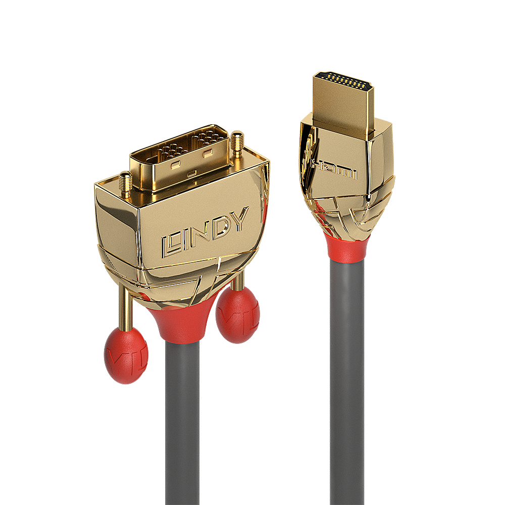 Câble HDMI vers DVI, Gold Line, 2m HDMI mâle vers DVI-D Single Link mâle