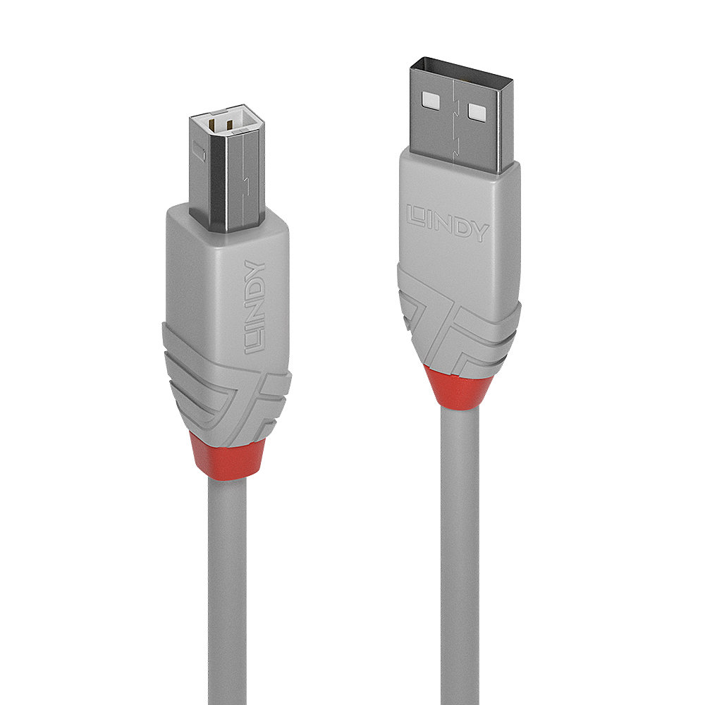 Câble USB 2.0 type A vers B, Anthra Line, Gris, 0.5m
