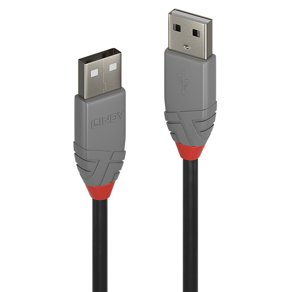 Câble USB 2.0 type A/A, Anthra Line, 5m USB type A mâle vers A mâle