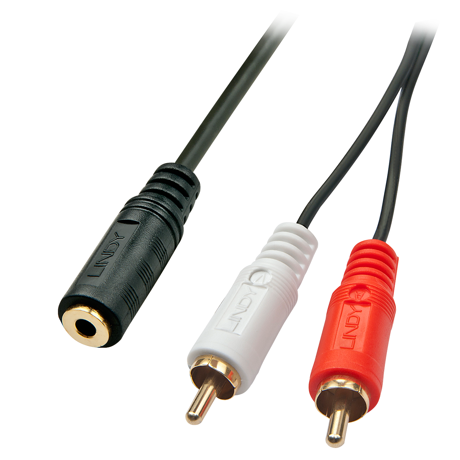 Câble audio Premium 2 x RCA (Cinch) vers jack 3,5mm femelle, 25cm