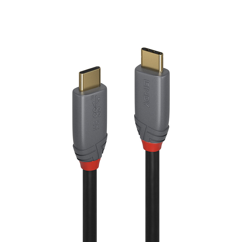 Câble USB 3.2 type C vers C, 20Gbit/s, 5A, PD, Anthra Line, 1.5m