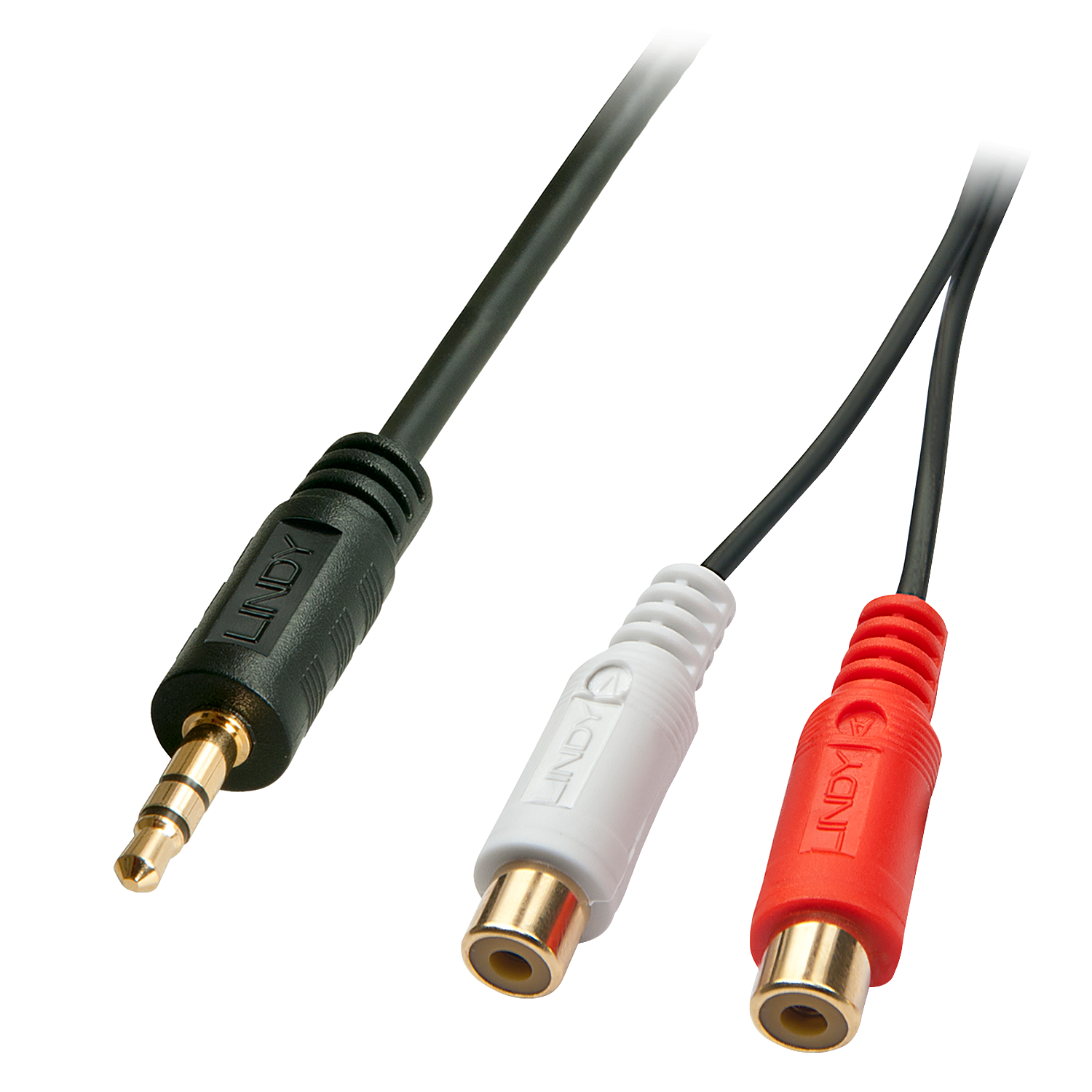 Câble audio Premium 2 x RCA (Cinch) femelle vers jack 3,5mm mâle, 25cm