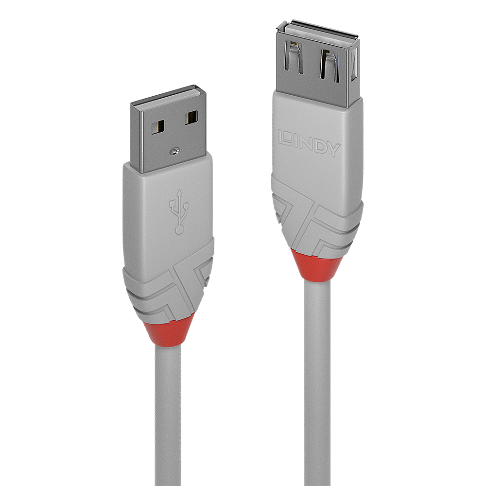 Rallonge USB 2.0 type A, Anthra Line, Gris, 0.5m