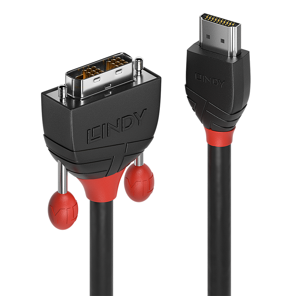 Câble HDMI vers DVI-D, Black Line, 1m Compatible HDTV & HDCP