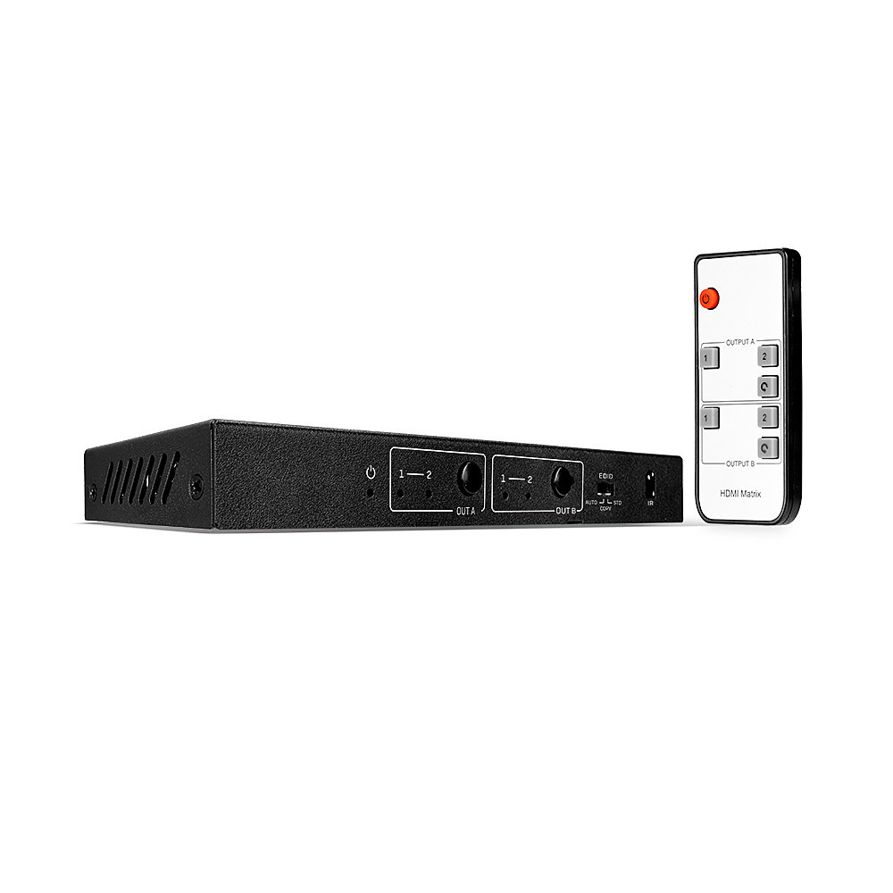 Matrice 2x2 HDMI 18G Connexion et commutation entre 2 sources