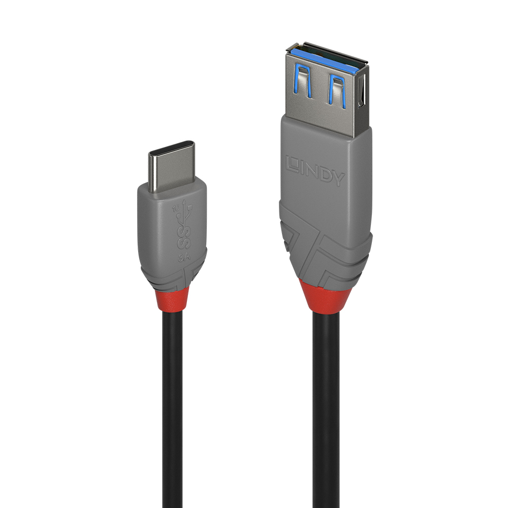 Câble Adaptateur USB 3.2 Type C vers A, 5Gbit/s, Anthra Line, 0.15m