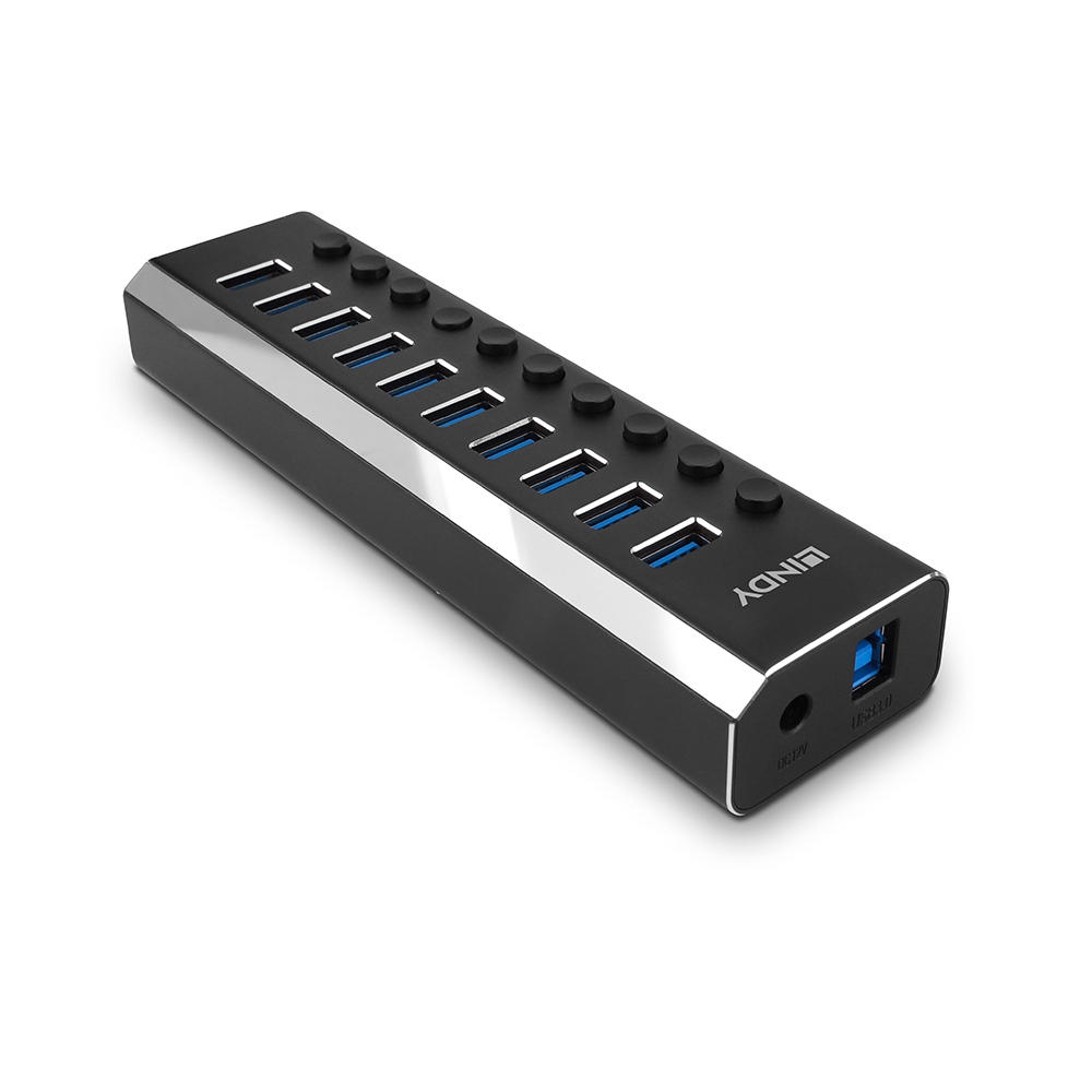 Hub USB 3.0 10 ports avec interrupteurs On/Off