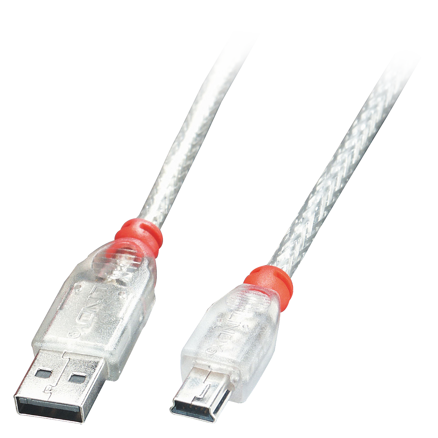 Câble USB 2.0 A vers Mini-B, transparent, 0.5m